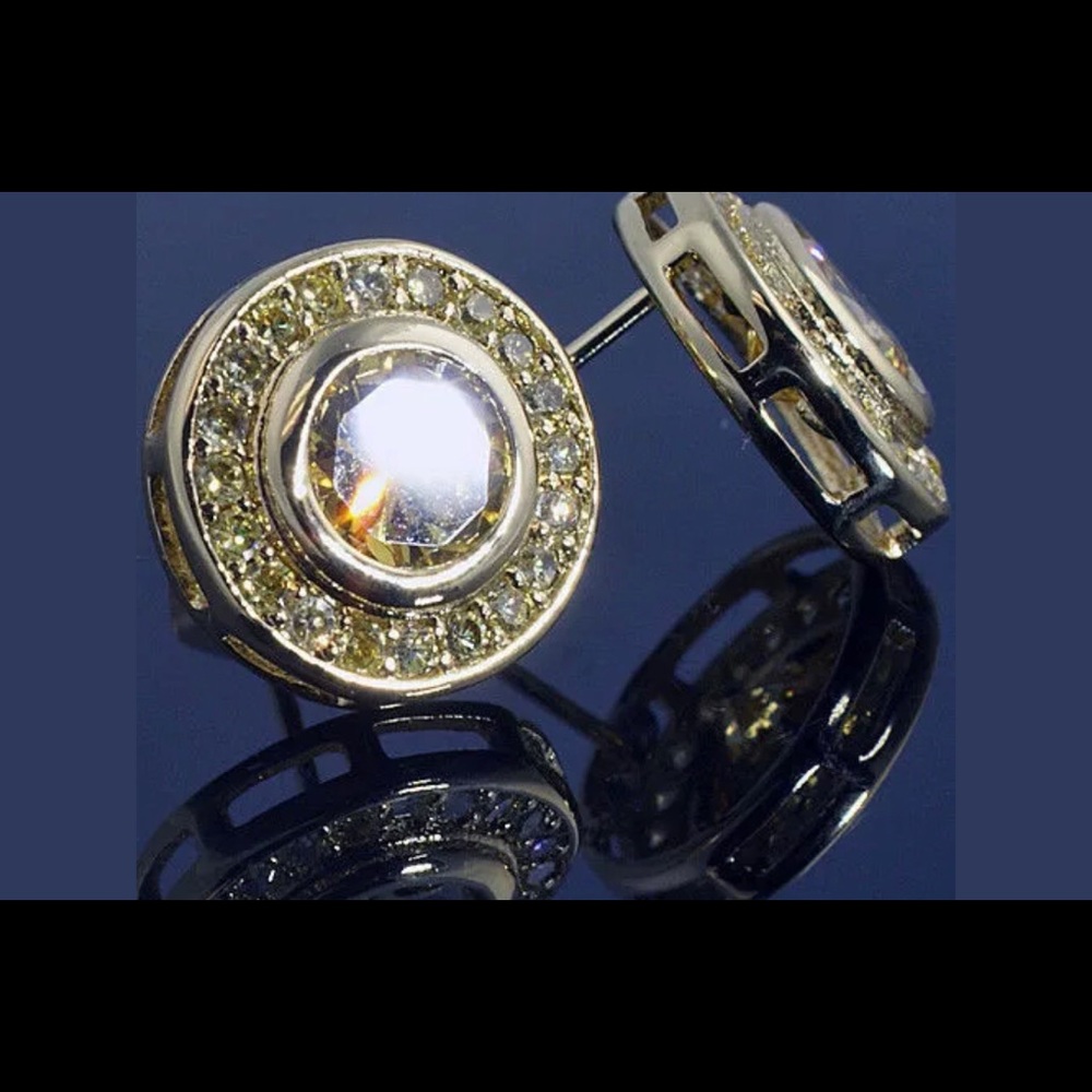 CANARY YELLOW BEZEL SET CZ STONES NEW!!!